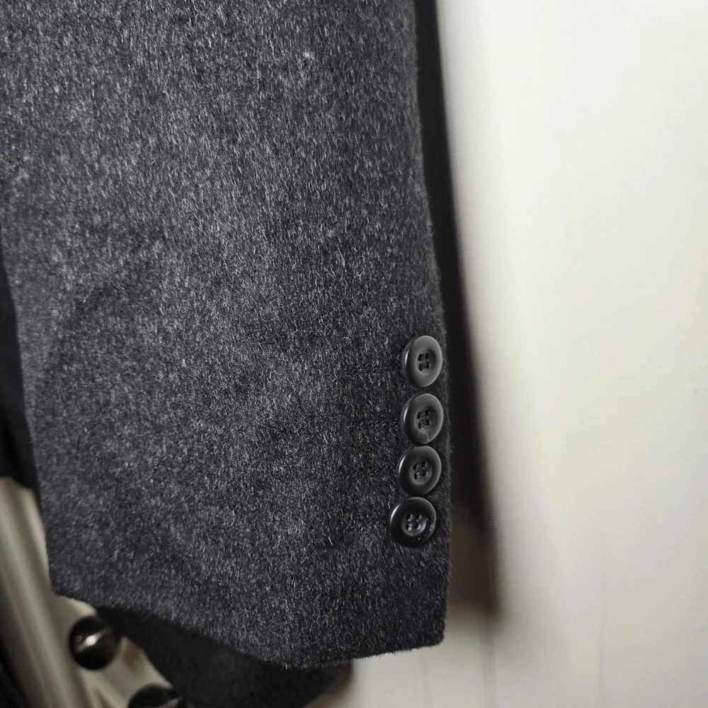 Pronto Moda Lambs Wool Cashmere‎ Blend Sports Coat Charcoal 48L Measurement Pics